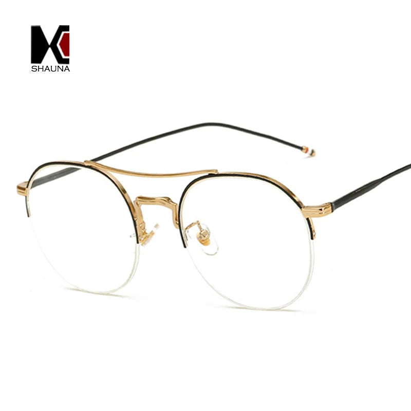 Handmade Half Metal Round Glasses