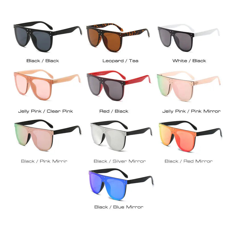 Oversize Rivets Pilot UV400 Sunglasses