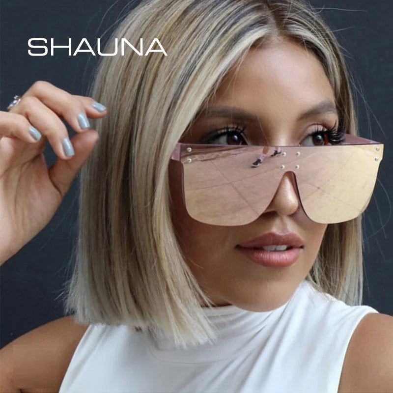 Oversize Rivets Pilot UV400 Sunglasses