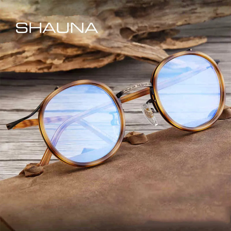 Retro TR90 Round Anti-Blue Light Glasses