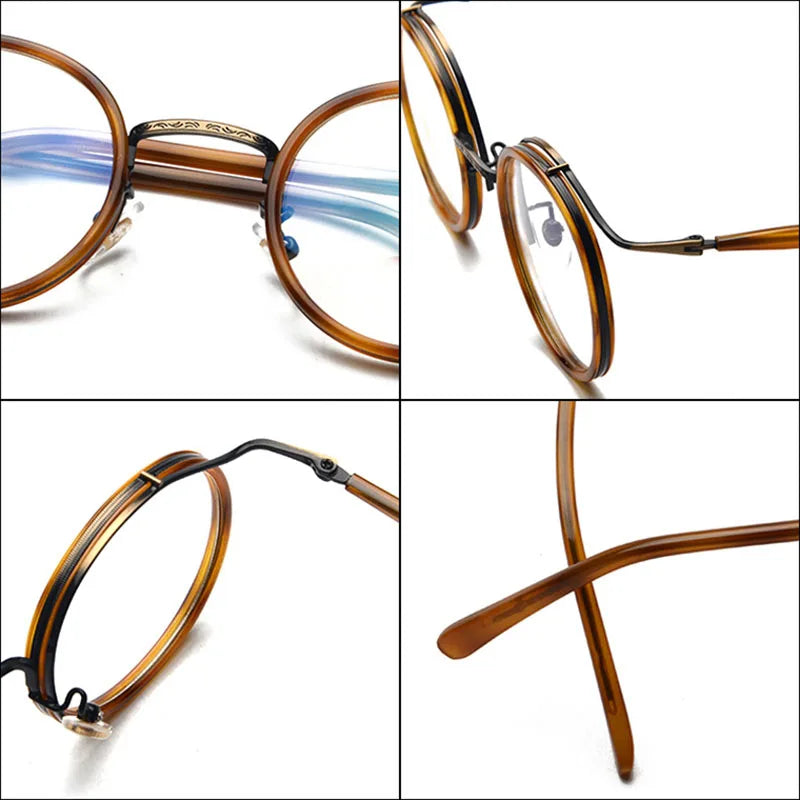 Retro TR90 Round Anti-Blue Light Glasses