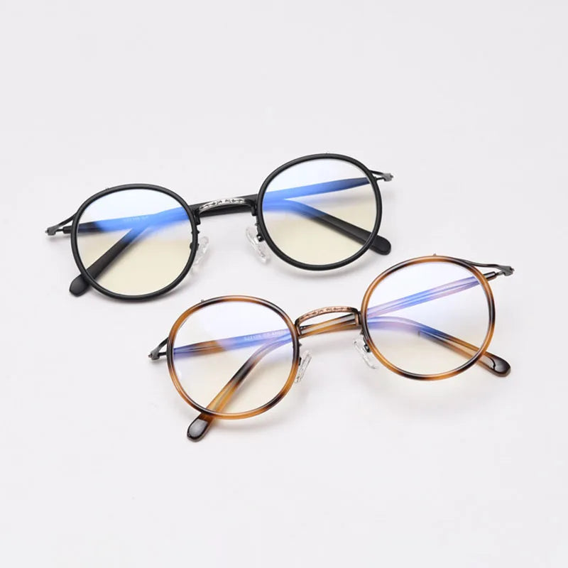 Retro TR90 Round Anti-Blue Light Glasses