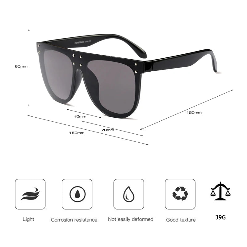 Oversize Rivets Pilot UV400 Sunglasses