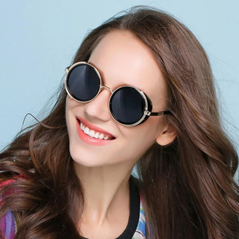 Steampunk Round UV400 Sunglasses
