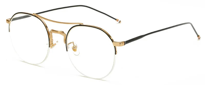 Handmade Half Metal Round Glasses