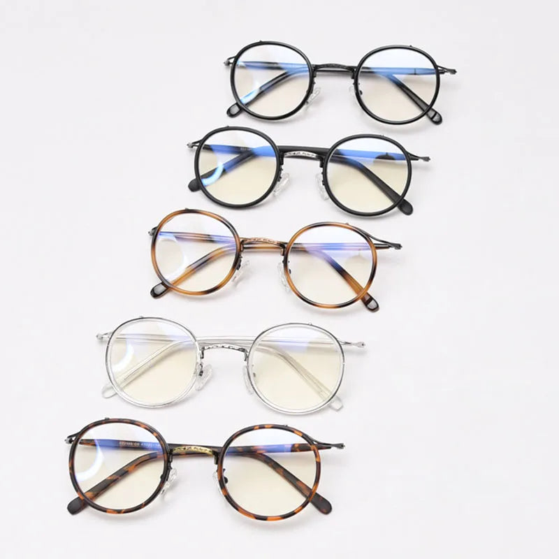 Retro TR90 Round Anti-Blue Light Glasses