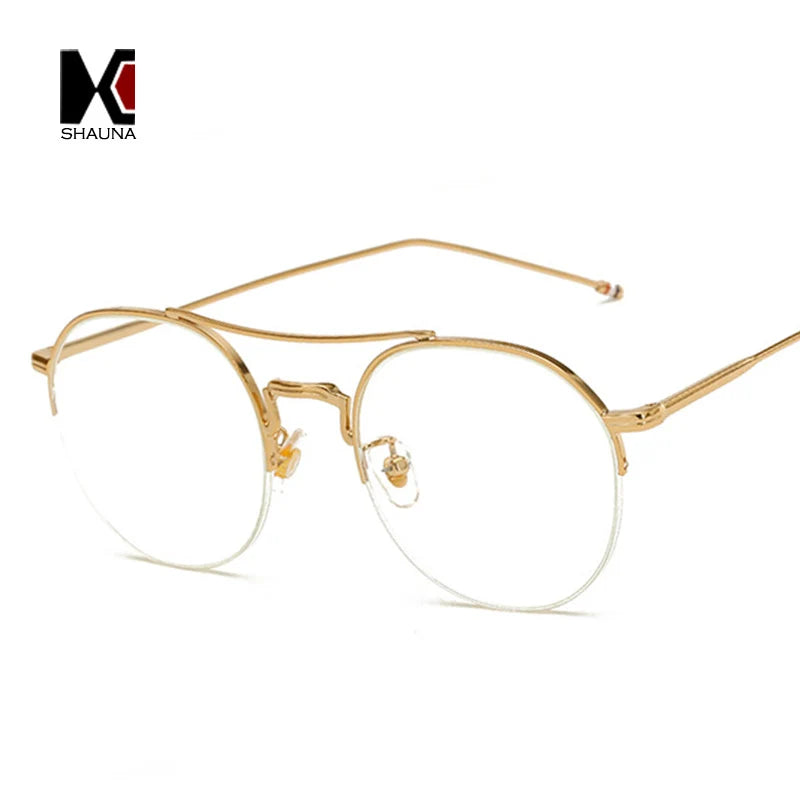 Handmade Half Metal Round Glasses