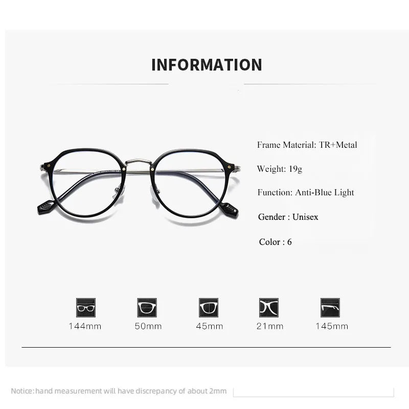 Retro Round Anti-Blue Light Glasses