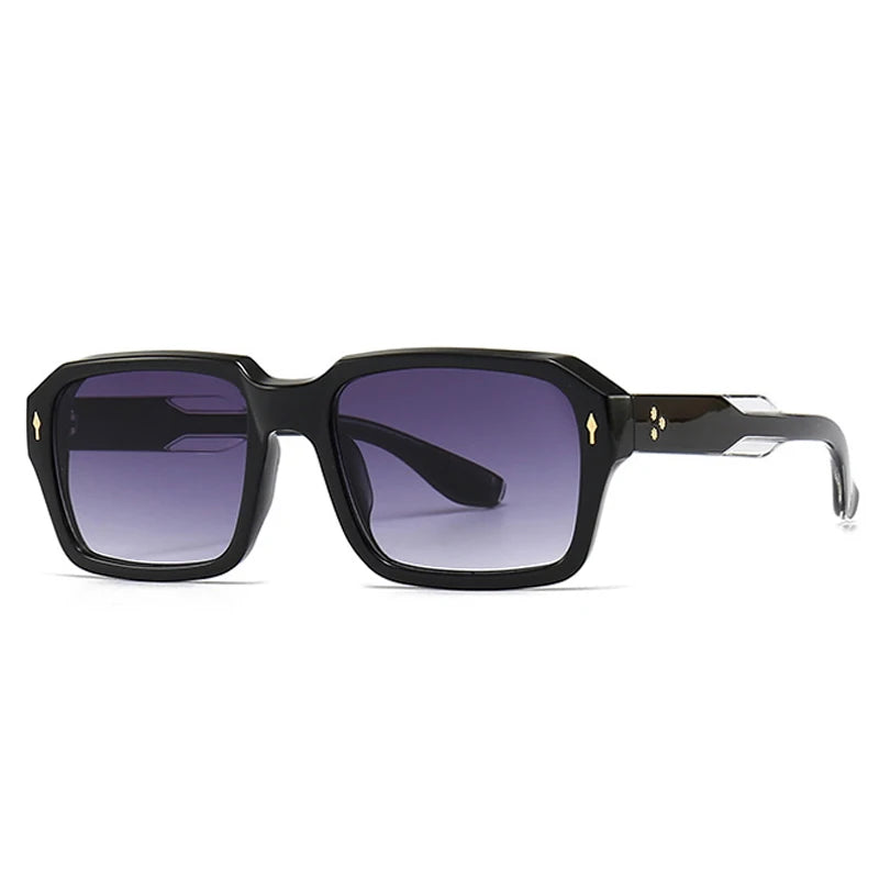 Punk Rivets Gradient Square Sunglasses
