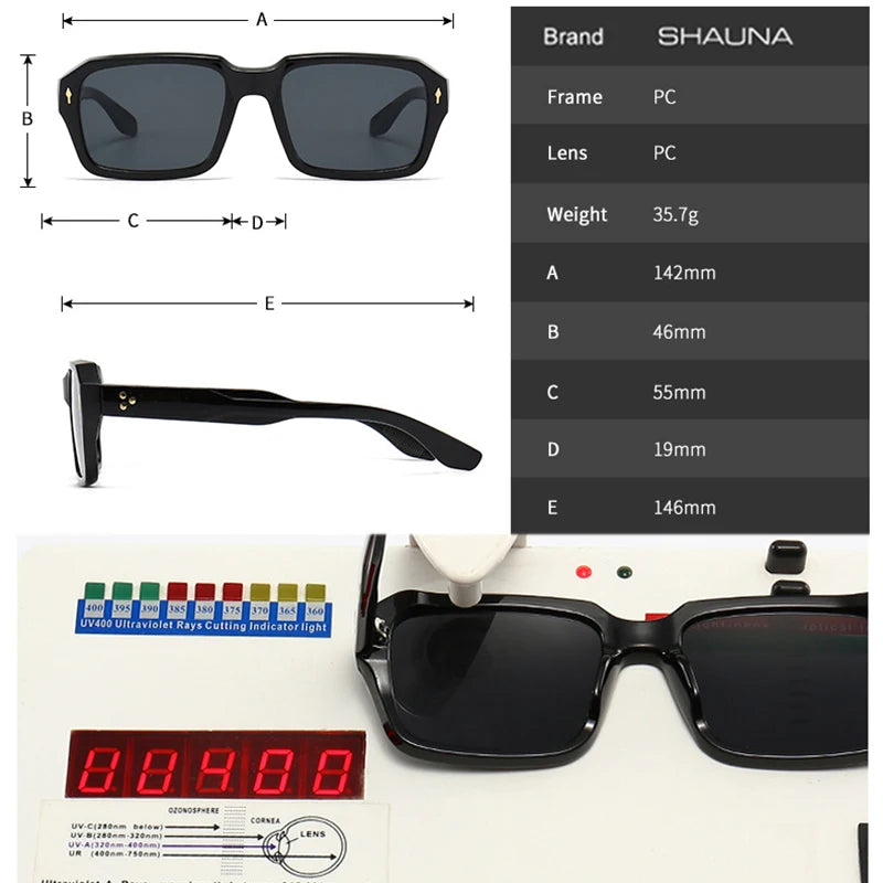 Punk Rivets Gradient Square Sunglasses