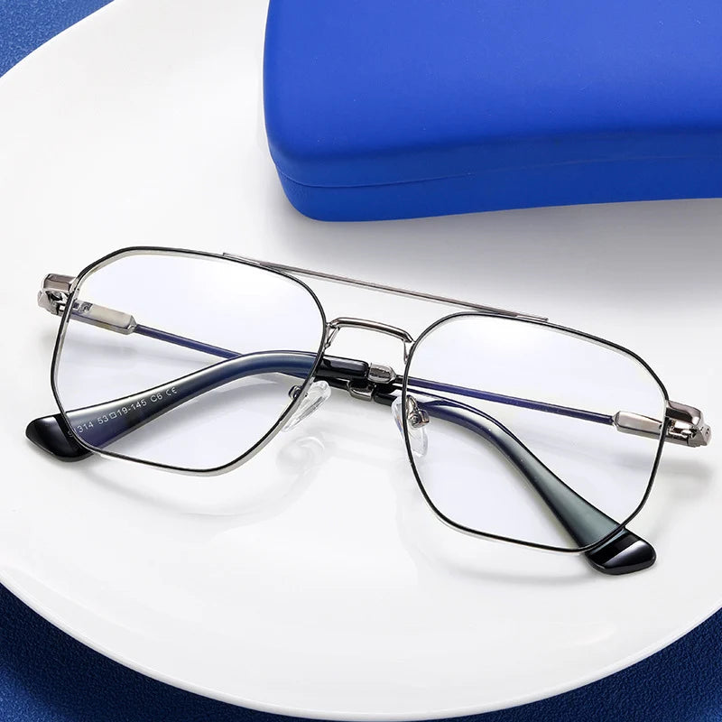 Retro Double Bridge Anti-Blue Light Glasses