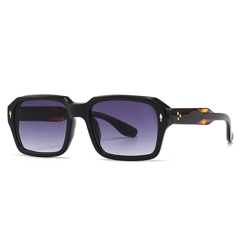 Punk Rivets Gradient Square Sunglasses