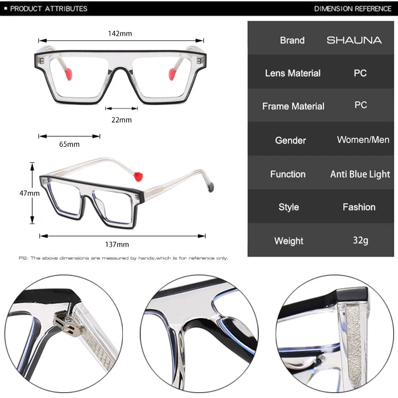 Candy Color Square Anti-Blue Light Glasses