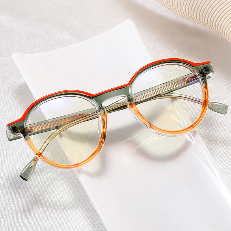 Double Color Oval Anti-Blue Light Glasses