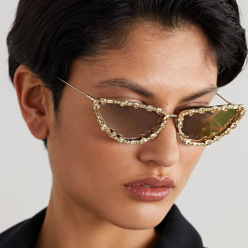 Luxury Crystal Cat Eye UV400 Sunglasses