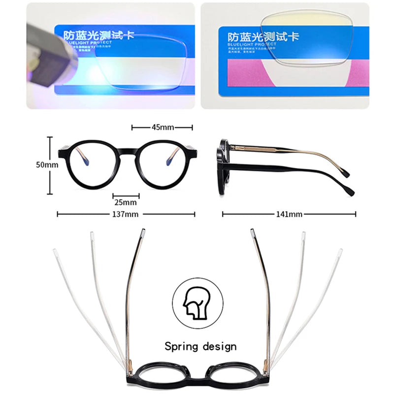 Double Color Oval Anti-Blue Light Glasses