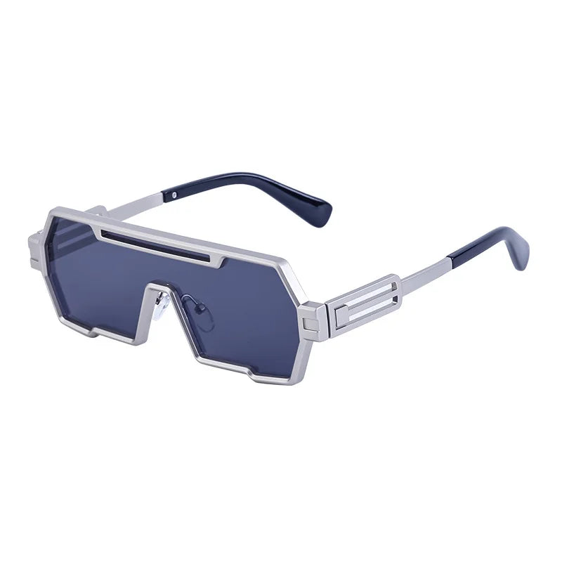 Vintage Metal Punk Oversized UV400 Sunglasses