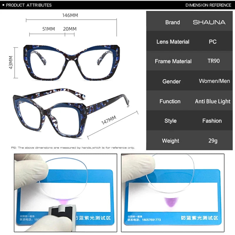 Colorful Cat Eye Anti-Blue Light Glasses