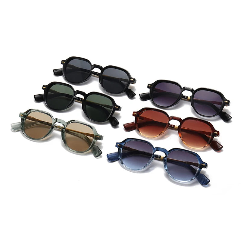 Retro Oval Rivets UV400 Sunglasses