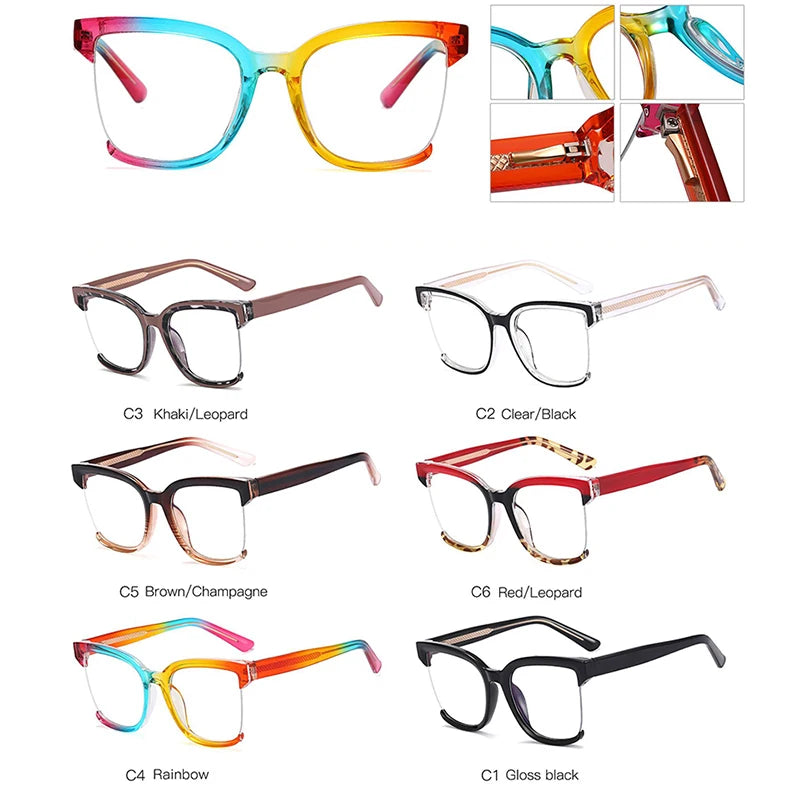Colorful Half Frame Anti-Blue Light Glasses