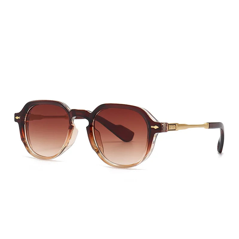 Retro Oval Rivets UV400 Sunglasses