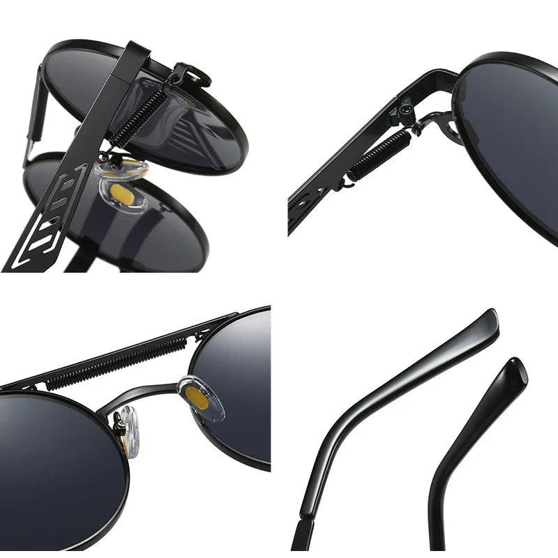 Retro Metal Double Bridge UV400 Sunglasses