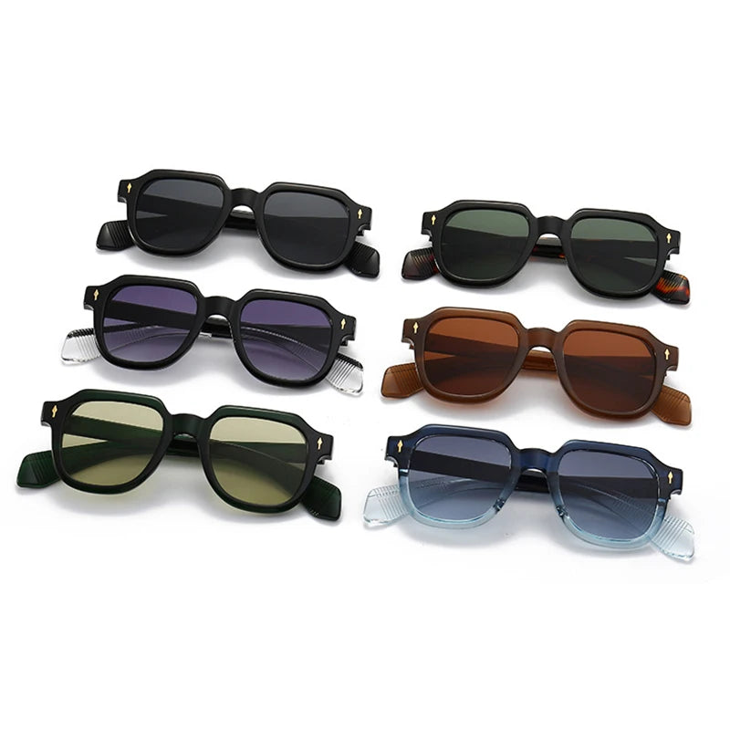 Punk Rivets Square UV400 Sunglasses