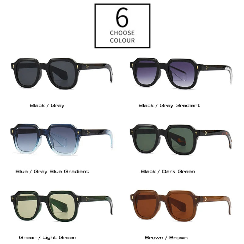 Punk Rivets Square UV400 Sunglasses