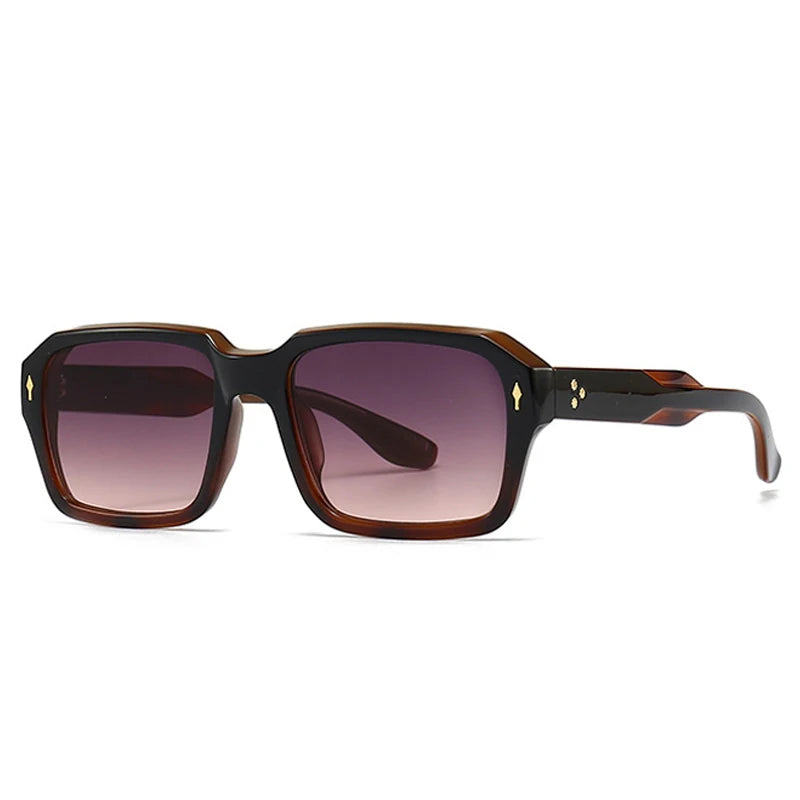 Punk Rivets Gradient Square Sunglasses