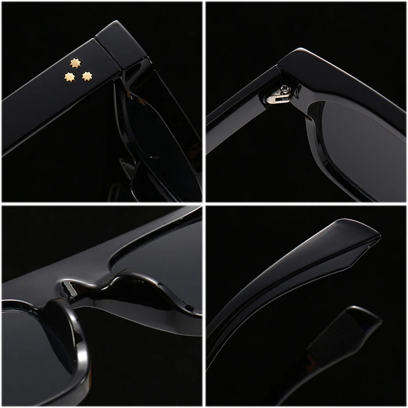 Punk Rivets Square UV400 Sunglasses