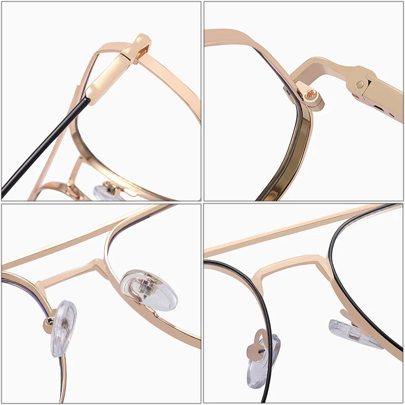 Retro Double Bridge Anti-Blue Light Glasses