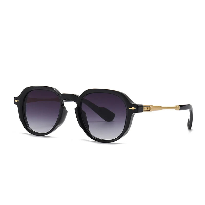 Retro Oval Rivets UV400 Sunglasses