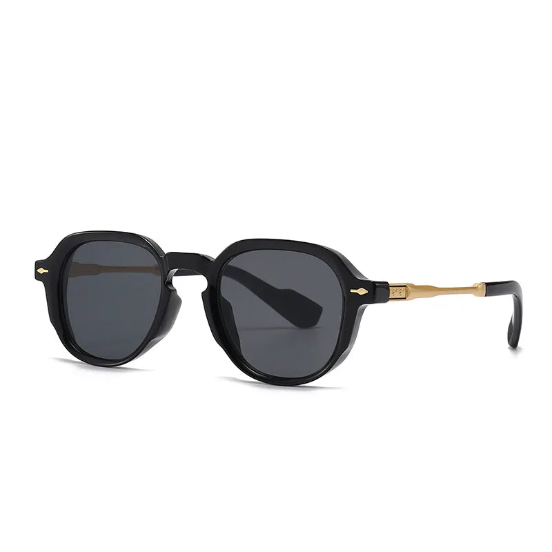 Retro Oval Rivets UV400 Sunglasses