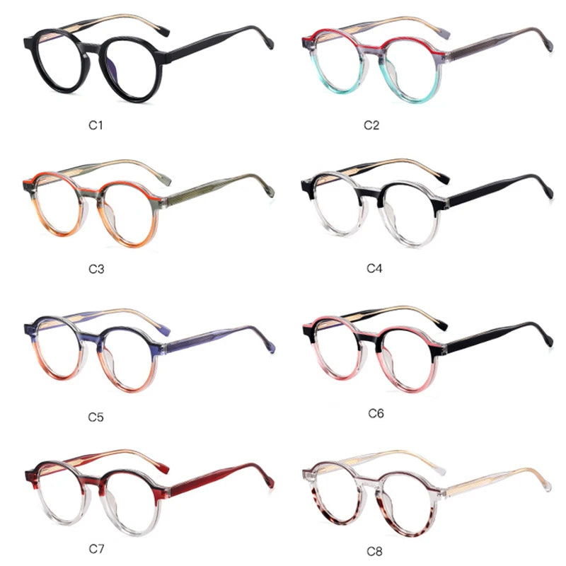Double Color Oval Anti-Blue Light Glasses