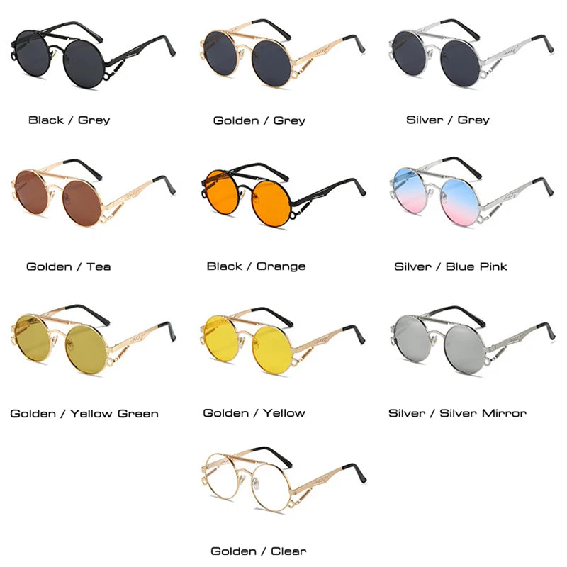 Retro Metal Double Bridge UV400 Sunglasses