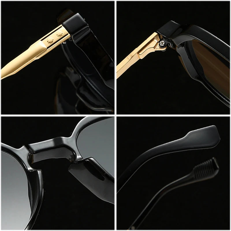 Retro Oval Rivets UV400 Sunglasses