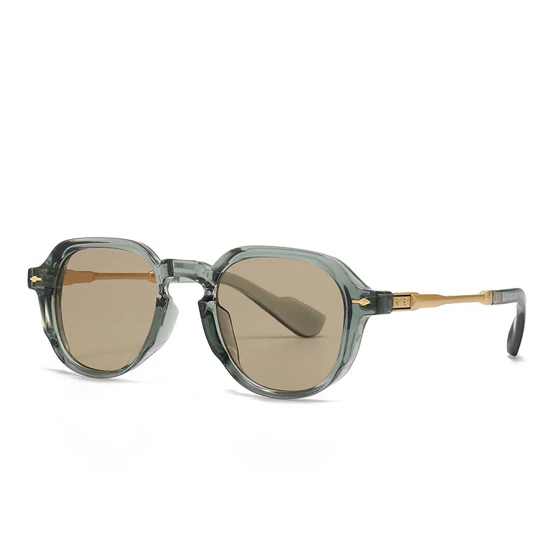 Retro Oval Rivets UV400 Sunglasses