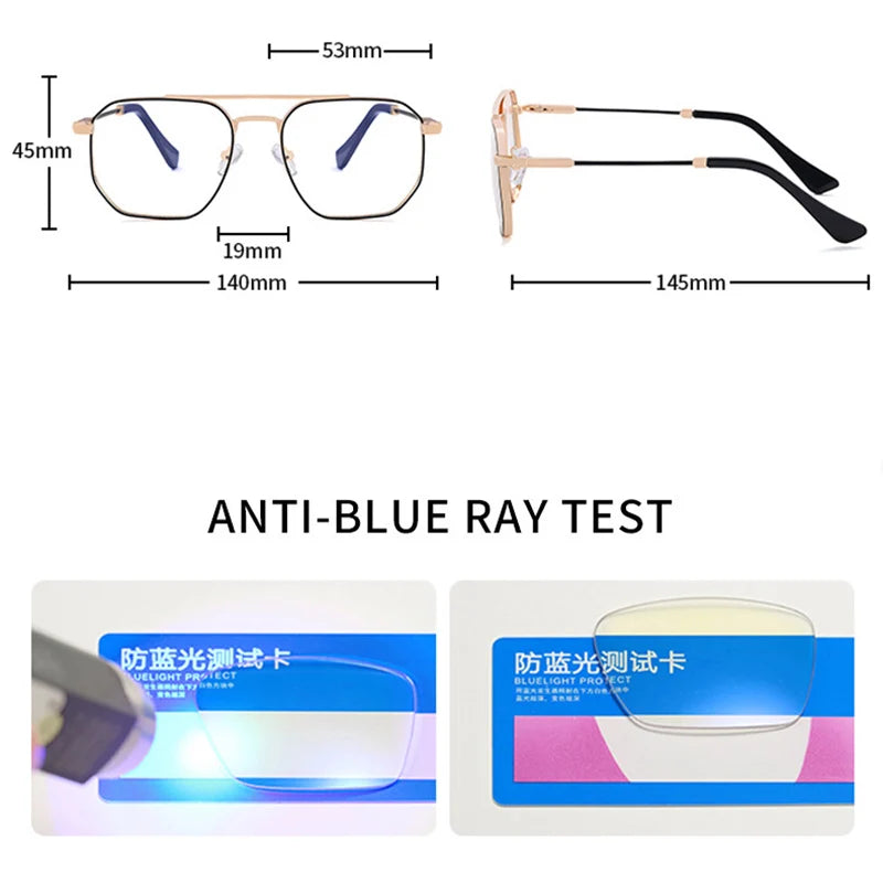 Retro Double Bridge Anti-Blue Light Glasses