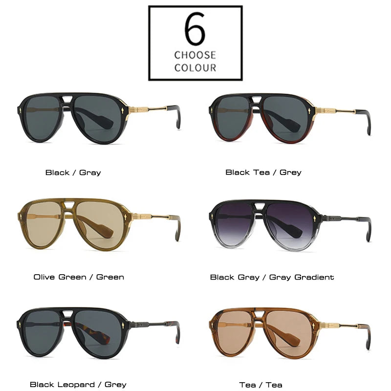 Luxury Double Bridge Pilot UV400 Sunglasses
