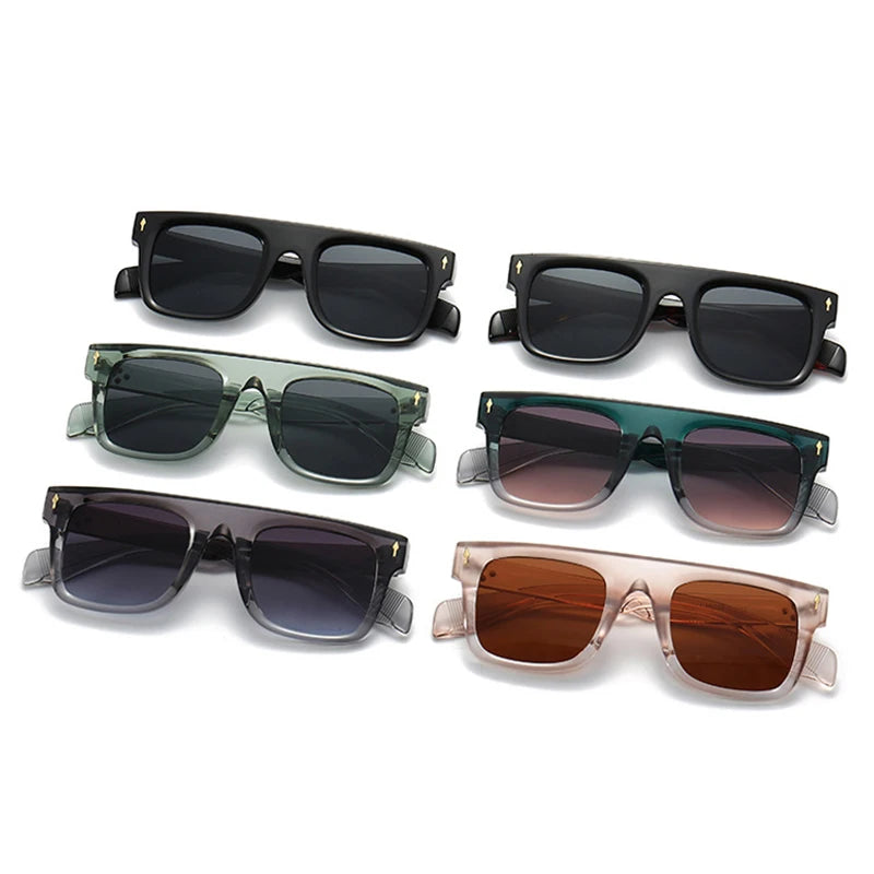 Punk Rivets Square UV400 Sunglasses