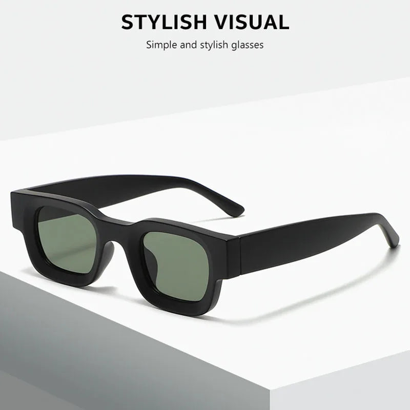 Retro Metal Hinge Rectangle UV400 Sunglasses
