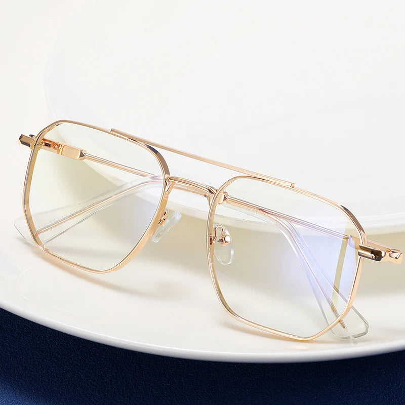 Retro Double Bridge Anti-Blue Light Glasses