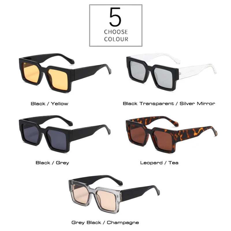 Y2K Square Silver Mirror UV400 Sunglasses