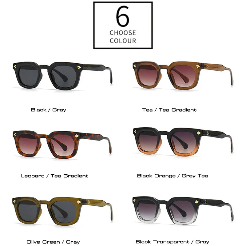 Fashion Square Rivets UV400 Sunglasses