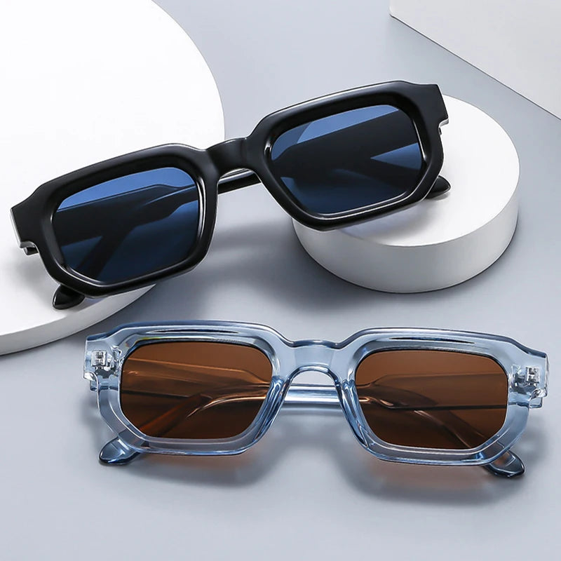 Square Blue Tea UV400 Sunglasses