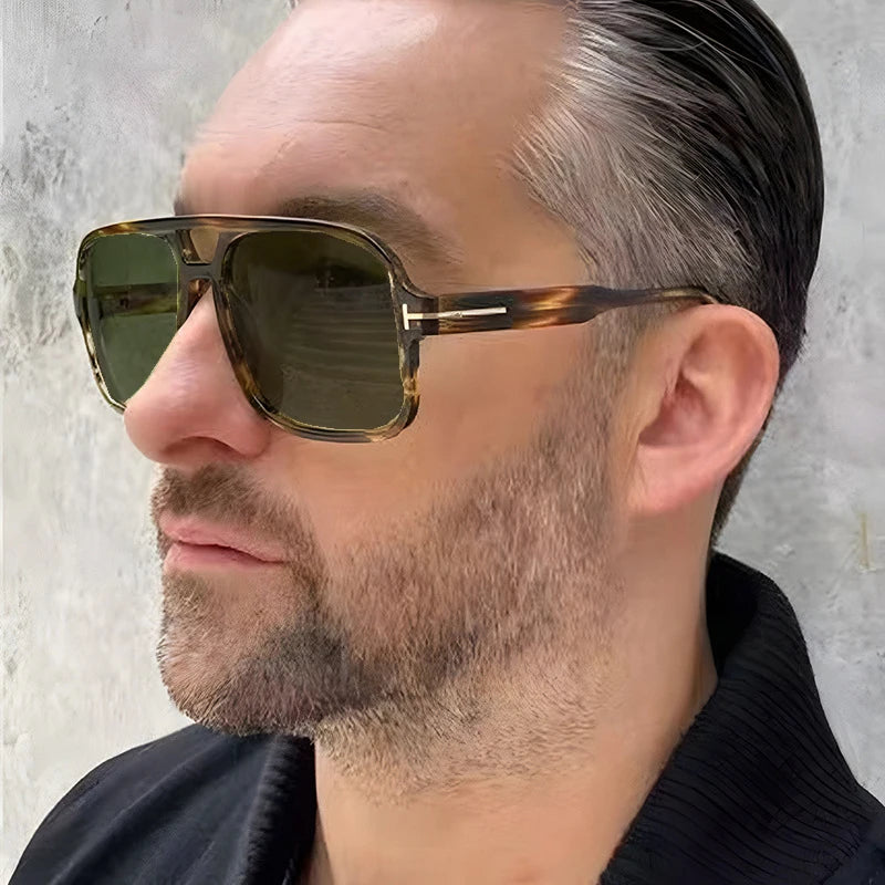 Retro Double Bridge Ocean Gradient Sunglasses