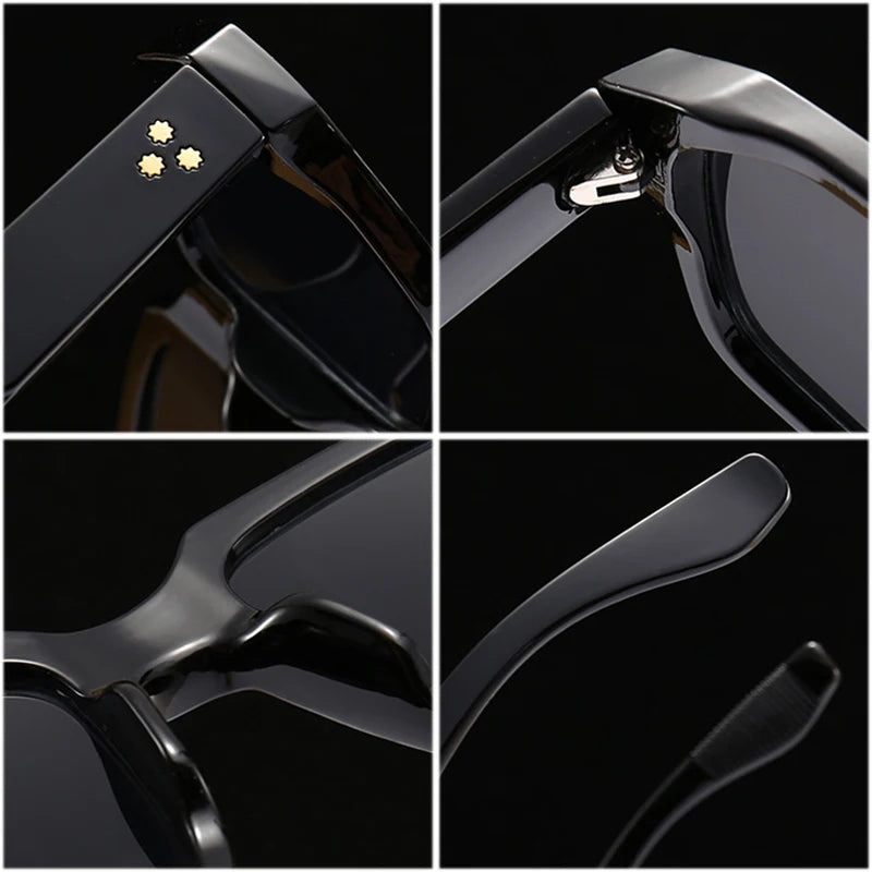 Punk Rivets Gradient Square Sunglasses