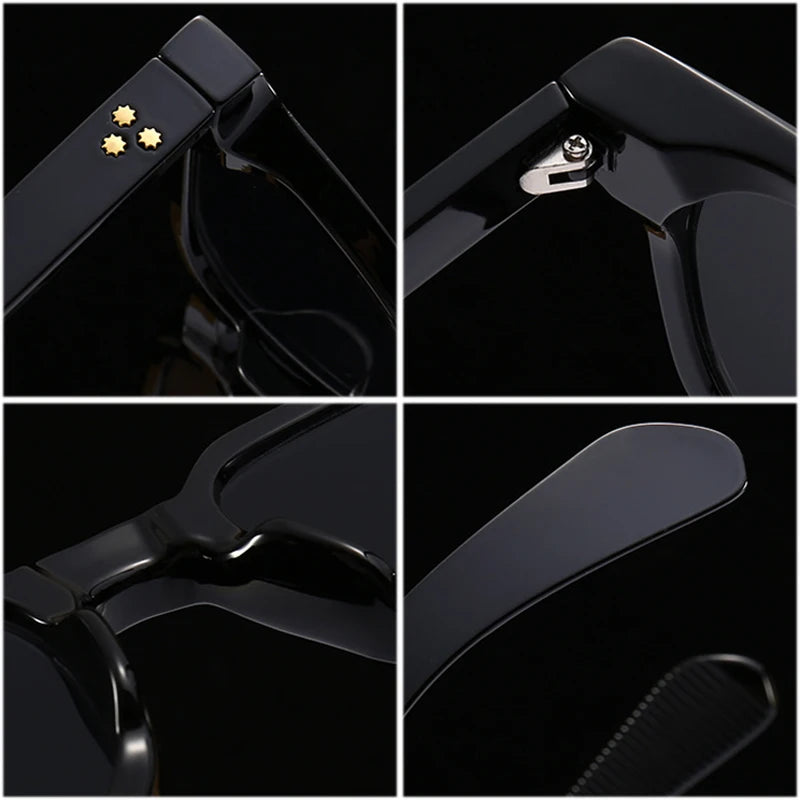 Retro Square Rivets UV400 Sunglasses