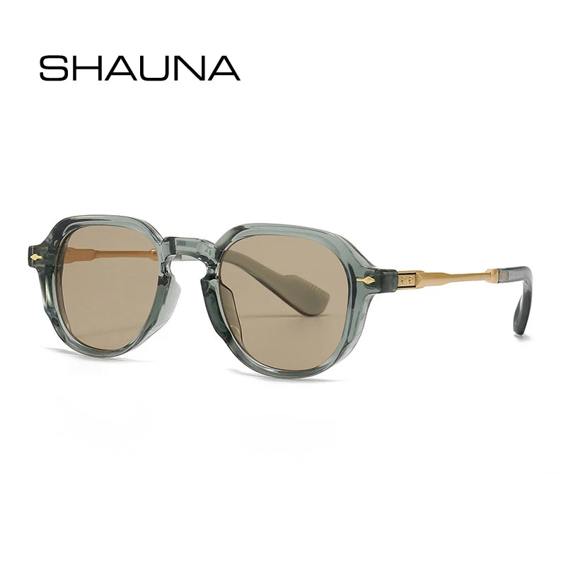 Retro Oval Rivets UV400 Sunglasses