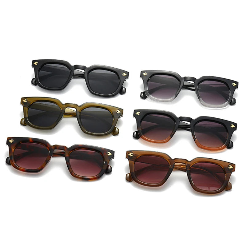 Fashion Square Rivets UV400 Sunglasses